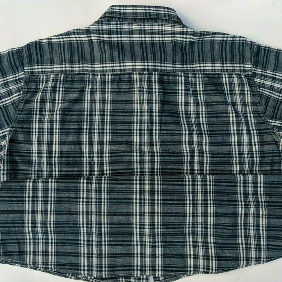 Big & Tall NORTH 56º4 Sz 3XL Sort Sleeve Navy Blue Plaid Mens' Shirt RET $89.50 - Picture 3 of 6